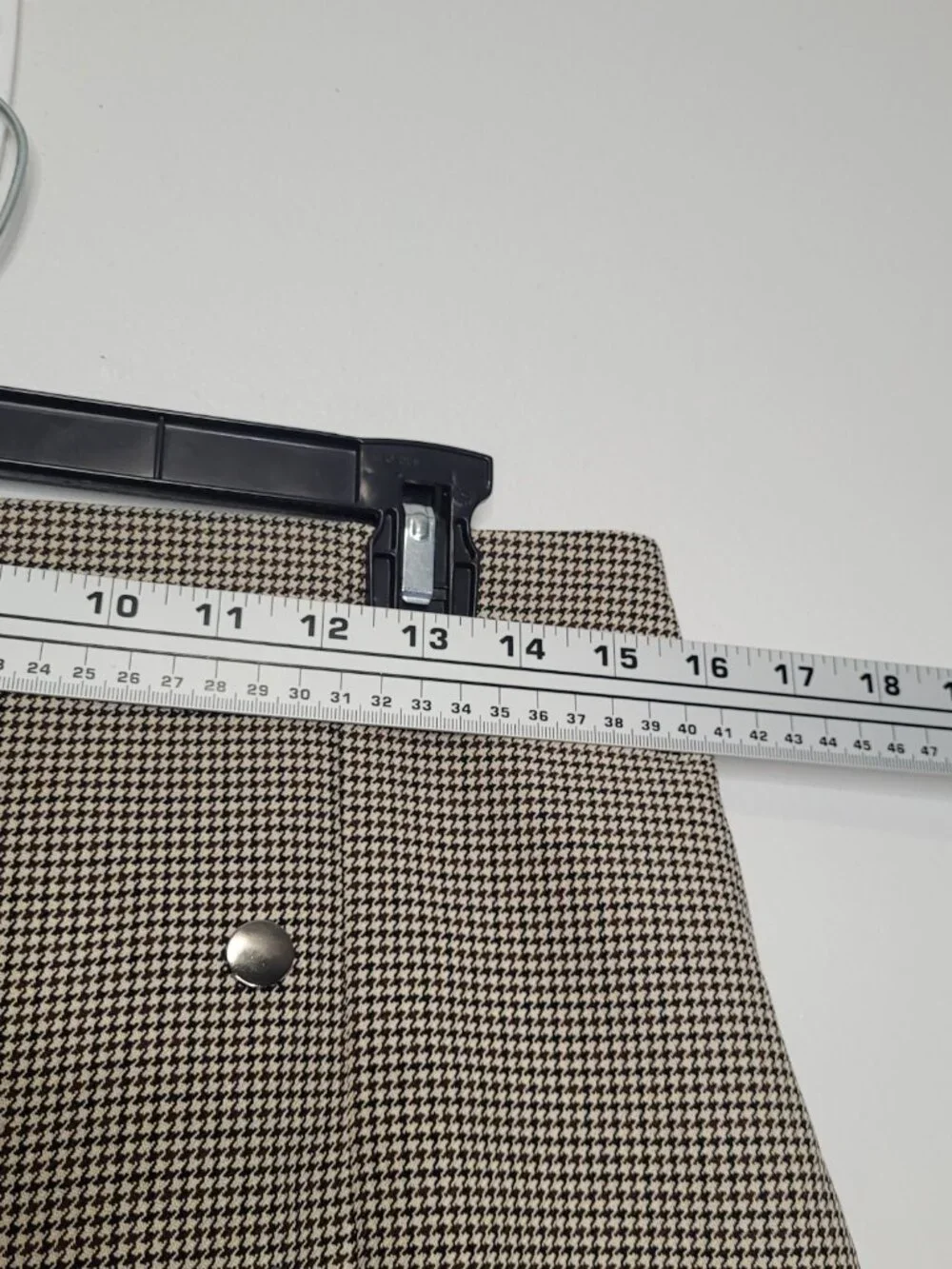 Order Plus tan black plaid pull on micro mini side slit preppy academia skirt L